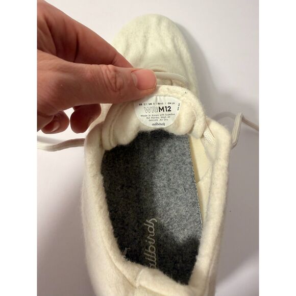 Allbirds Wool Runner Natural White Merino Sneakers Men’s Size 12 - Picture 6 of 7